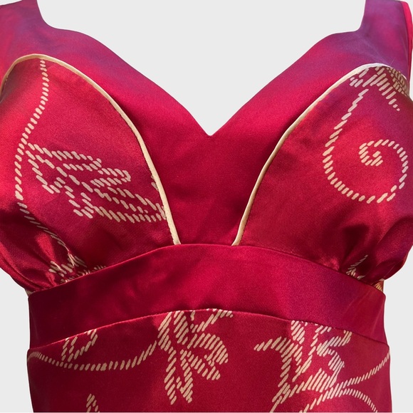 Vintage Jones New York Bias-Cut Satin Slip Dress L | Y2K Crimson Red - Picture 5 of 9